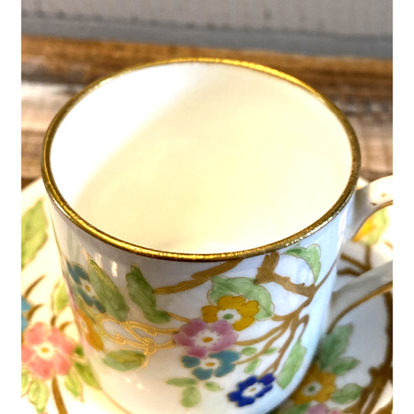 Vintage Hammersley "Stoke-on-Trent" Floral Demitasse Tea Cup & Saucer England - Picture 7 of 12